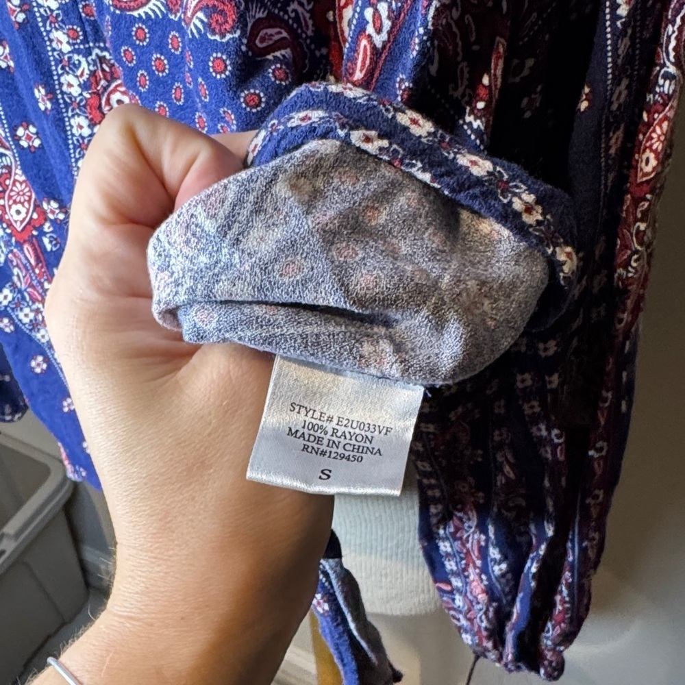 Wrangler Navy and Red Patterned Blouse - Picture 3 of 4
